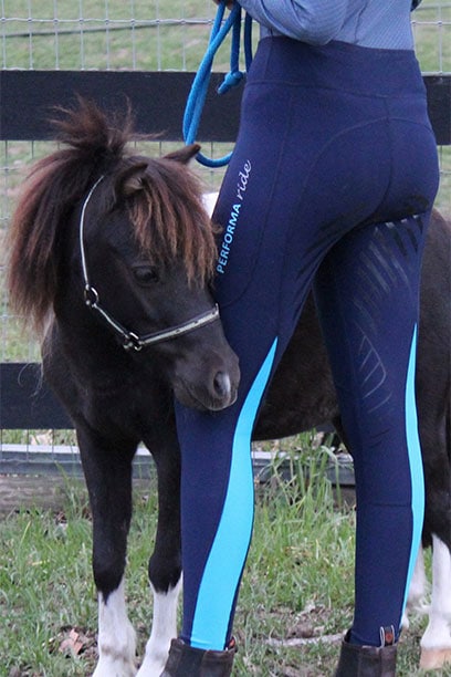 Performa Ride Horse Riding Tights Ink Aqua Colour Block 3