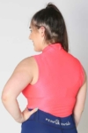Glacier Sleeveless Slim Fit Equestrian Top Flamingo Back B Performa Ride